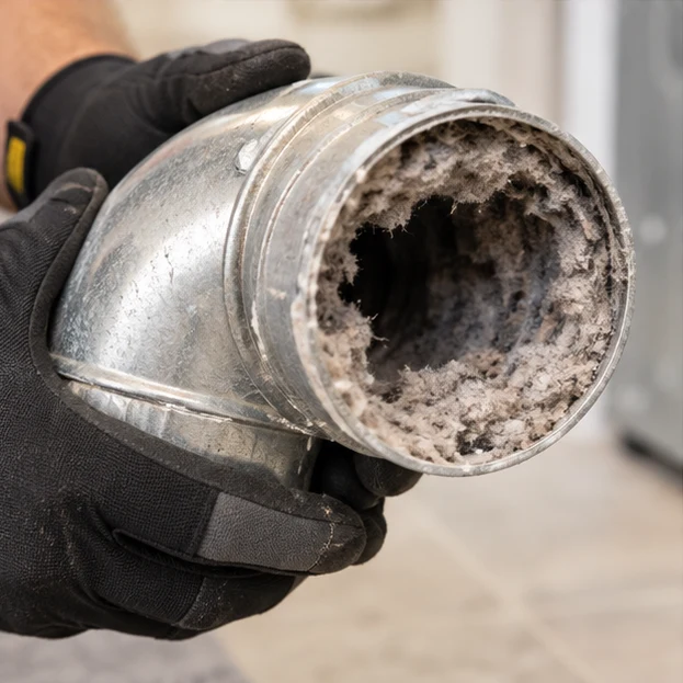 Illustrative before view for dryer-vent-cleaning